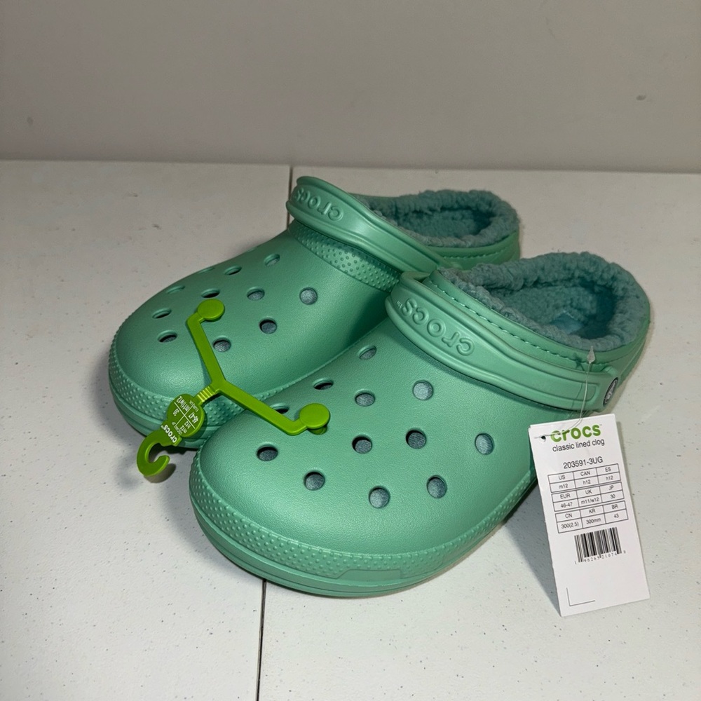 CROCS Classic Lined Clog Unisex Color Celery 203591 3UG M12
